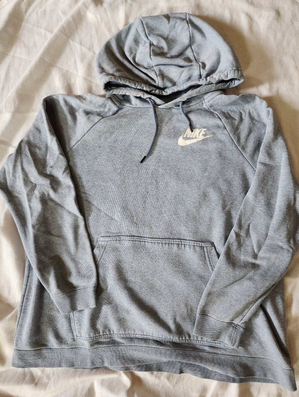 Nike Womens 1X Gray Pullover Hoodie Sweatshirt Fleece Lined Plus Size